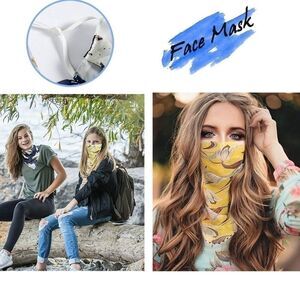 Floral face mask Chiffon ear loop gaiter